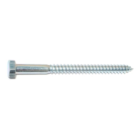 Midwest Fastener Lag Screw, 5/16 in, 4 in, Steel, Zinc Plated Hex Hex Drive, 50 PK 01306